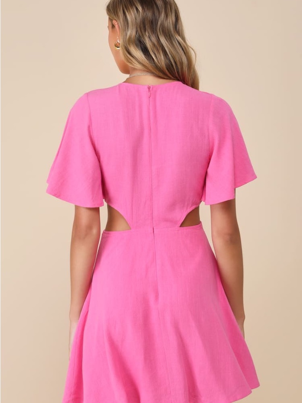Lulus Perfect Day for Love Pink Cutout Tie-Front Mini Dress - Picture 2 of 5